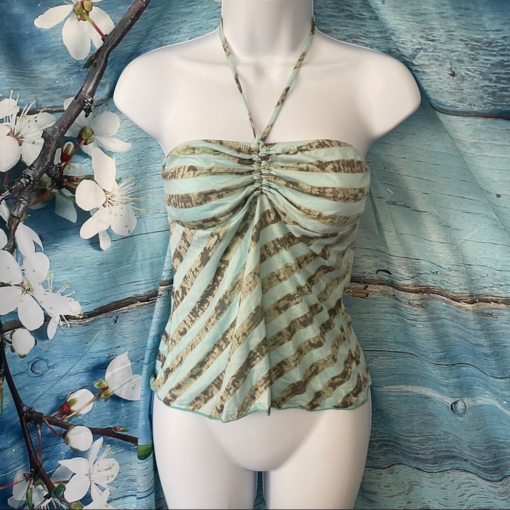 Vintage y2k wet seal striped halter top NWT, sz M